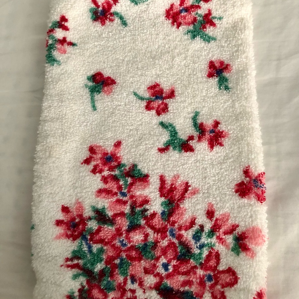 D. Porthault France - Printed Violettes Pink Bath Mitt (discontinued/retired)
